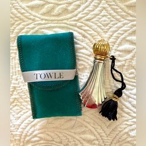 Towle Sterling Silver Art Deco Fluted Perfume Bottle and pouch
